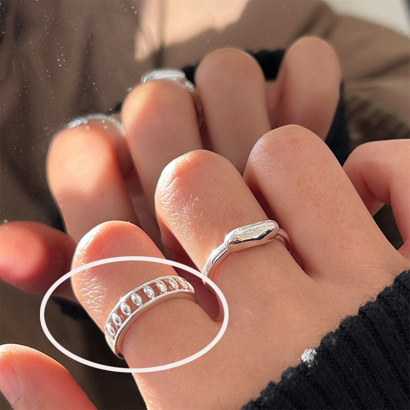 Dopamine Ring for Women, Niche Design, Personalized Beaded Index Finger Ring, High-End Fashion, Colorful Cute Closed Ring