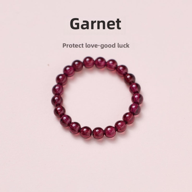 Natural Tourmaline Pixiu Ring Freshwater Pearl Garnet Crystal Stretch Good Luck Peach Blossom Rings