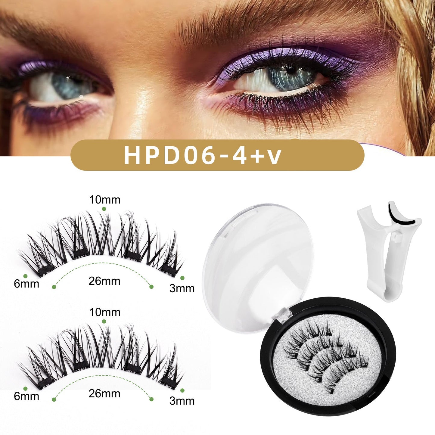 Foreign Trade Hot-Selling Magnetic False Eyelash Set 3D Magnetic Eyelashes No Glue No Removal Magnetic False Eyelashes Factory Direct