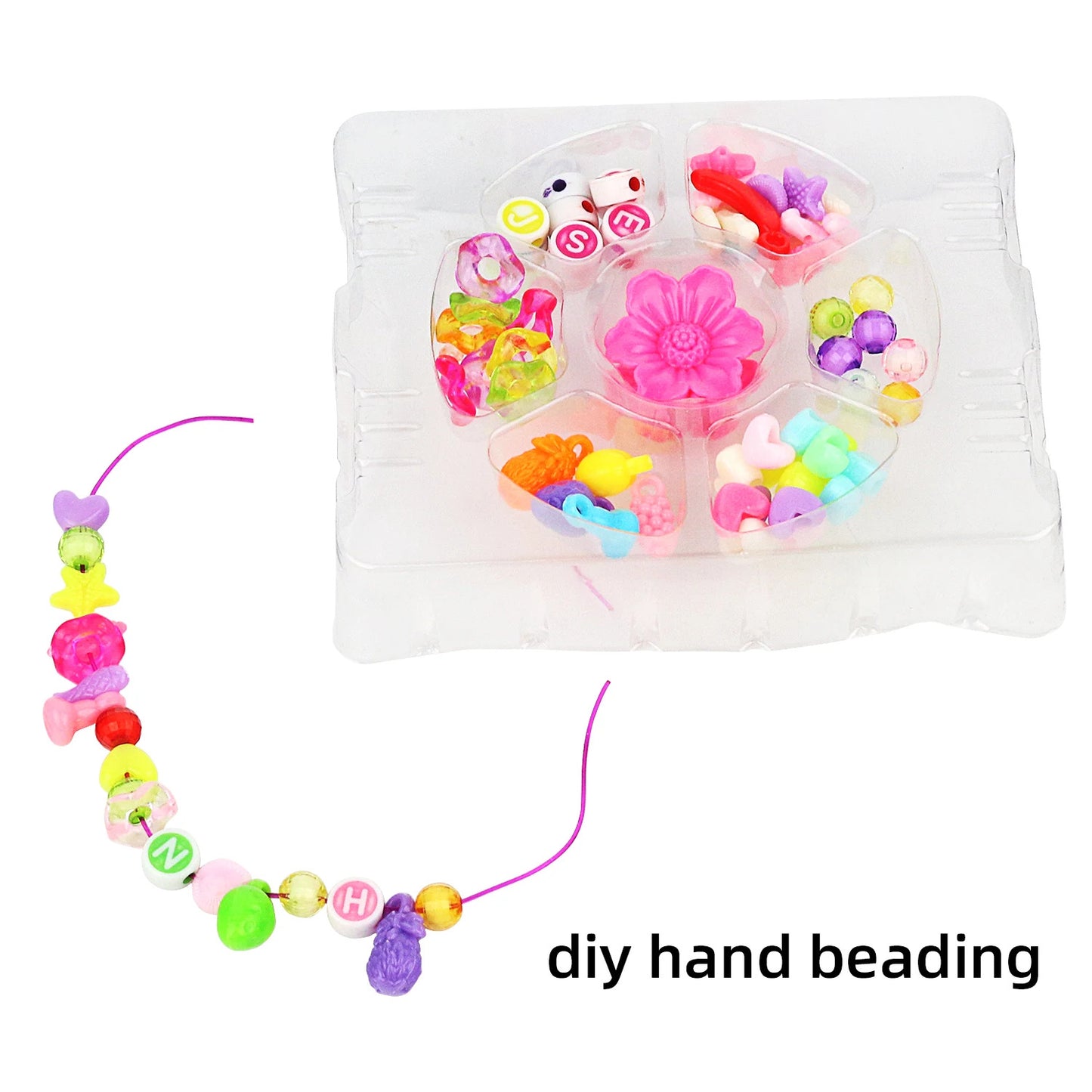 Handmade DIY bead girl's home set bracelet children's toy accessories color random