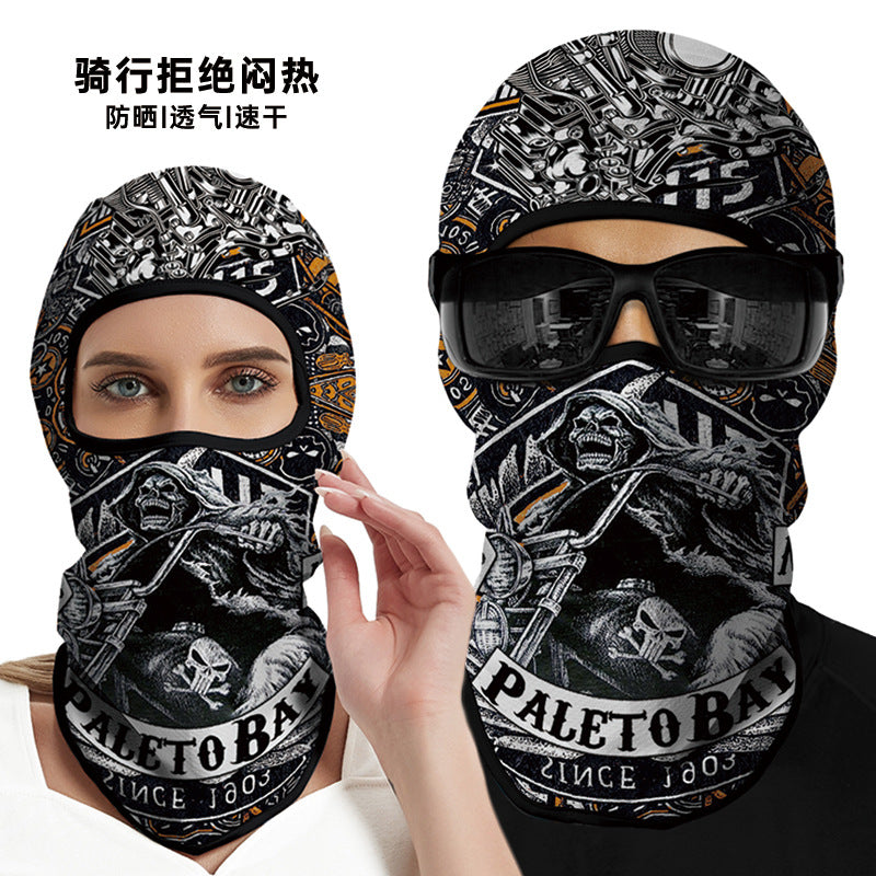 Summer Sun-Proof Headgear Men's and Women's Outdoor Motorcycle Riding Helmet Lining Headgear Fishing Funny Facekini Face Protection Face Mask