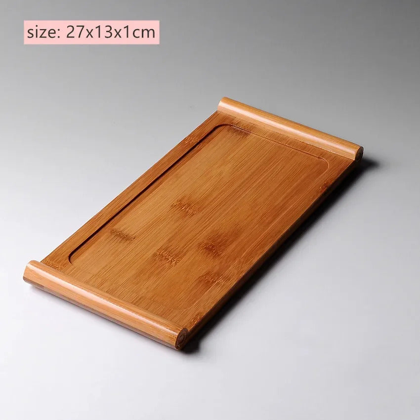 Large Capacity Water Storage Bamboo Tray Delicate Round Tea Board Chinese Tea Set Trays Decorative Traditional Tea Accessories