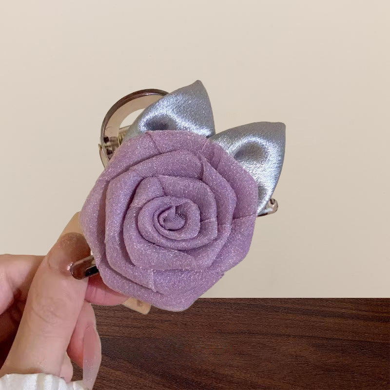 Vacation Organza Flower Hair Clip Travel Outing Hair Accessories Atmosphere Clip Duckbill Clip Hairpin Side Clip Hair Ornament
