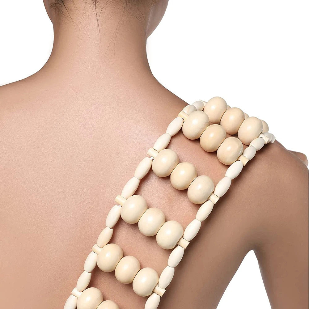 Wood Back Massage Roller Rope, Wood Therapy Cellulite Massage Tools, Self Massage Tools for Neck Leg Back Pain Relief Body Care