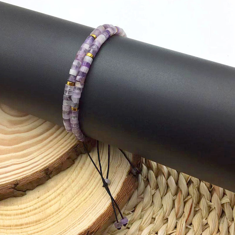 Adjustable Natural Stone Spacer Beads Woven Bracelet Size Fashion Women's Handstring Woven Handstring