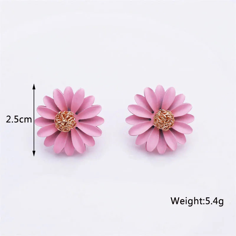 Korean New Double-layers Flower Drop Earrings for Ladies Exaggerated Women Floral Earrings Fashion Jewelry aretes de mujer