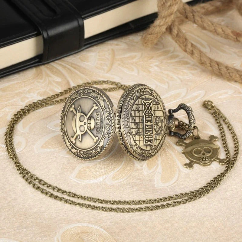 ONE PIECE Anime Cosplay Vintage Pocket Watch Fashion Men Women Necklace Chain Vintage FOB Steampunk Pocket Watches with Pendant