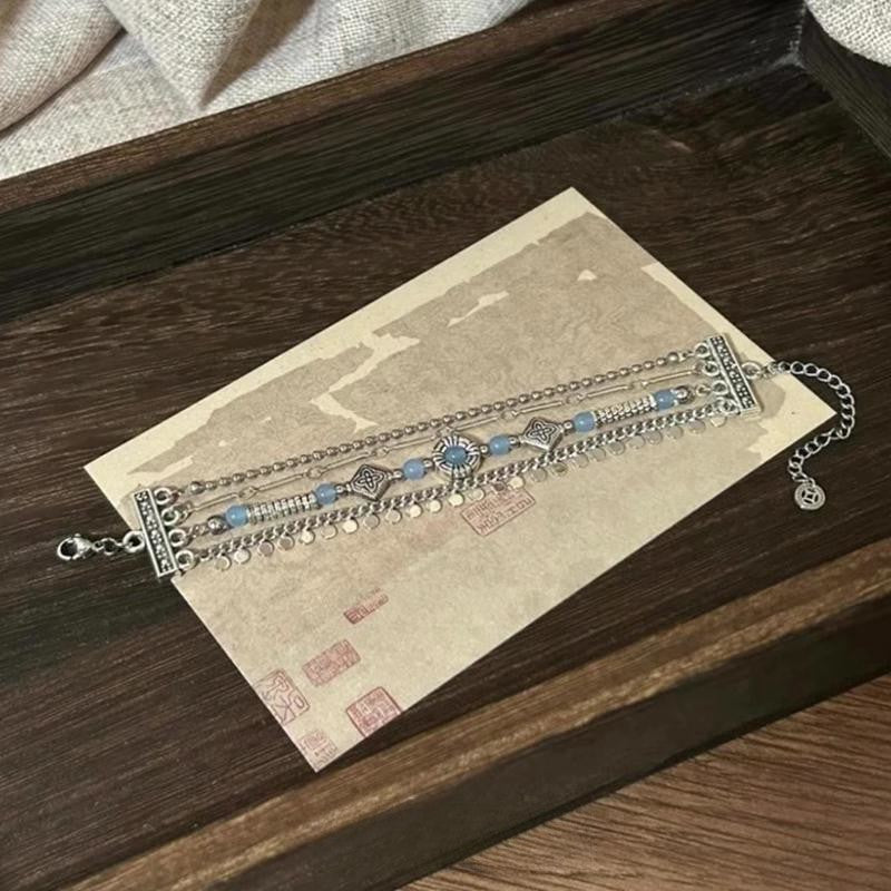Exotic Miao Ethnic Style Multi-layer Bracelet for Girls 2025 New Cool High-end Ancient Style Unique Hand Jewelry