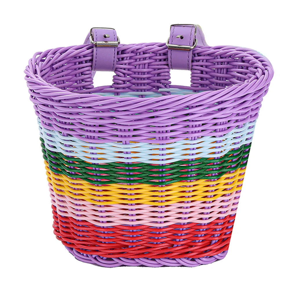 Bicycle Front Basket Adjustable Traditional Bicycle Basket Waterproof Hand Woven Bike Basket Vintage Gift for Colleagues Friends