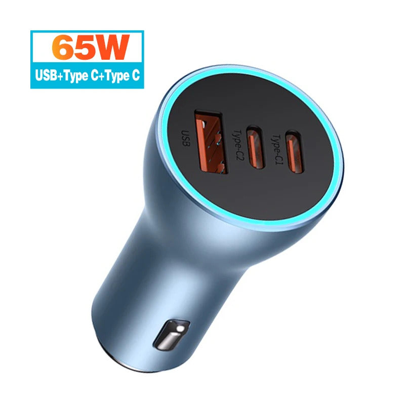 Baseus 65W Car Charger USB Type C Quick Charge 4.0 QC 3.0 PD Fast Charging For iPhone 13 Xiaomi Samsung Huawei USB C Car Charger