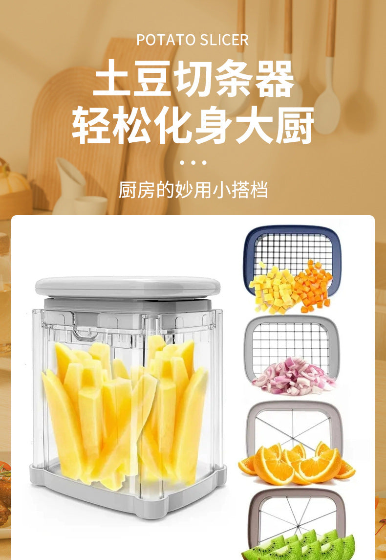French Fry Cutter Radish Cucumber Dicer Household Multi-Functional Vegetable Cutter Tomato Apple Divider