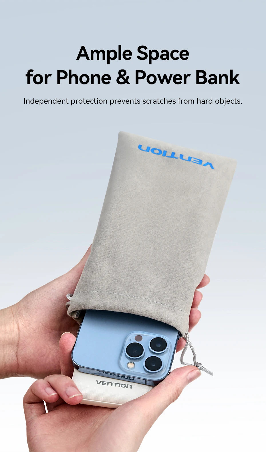 Vention Power Bank Case for iPhone 16 15 14 Xiaomi Earphone Waterproof Phone Pouch Powerbank Storage Bag Mobile Phone Accessorie