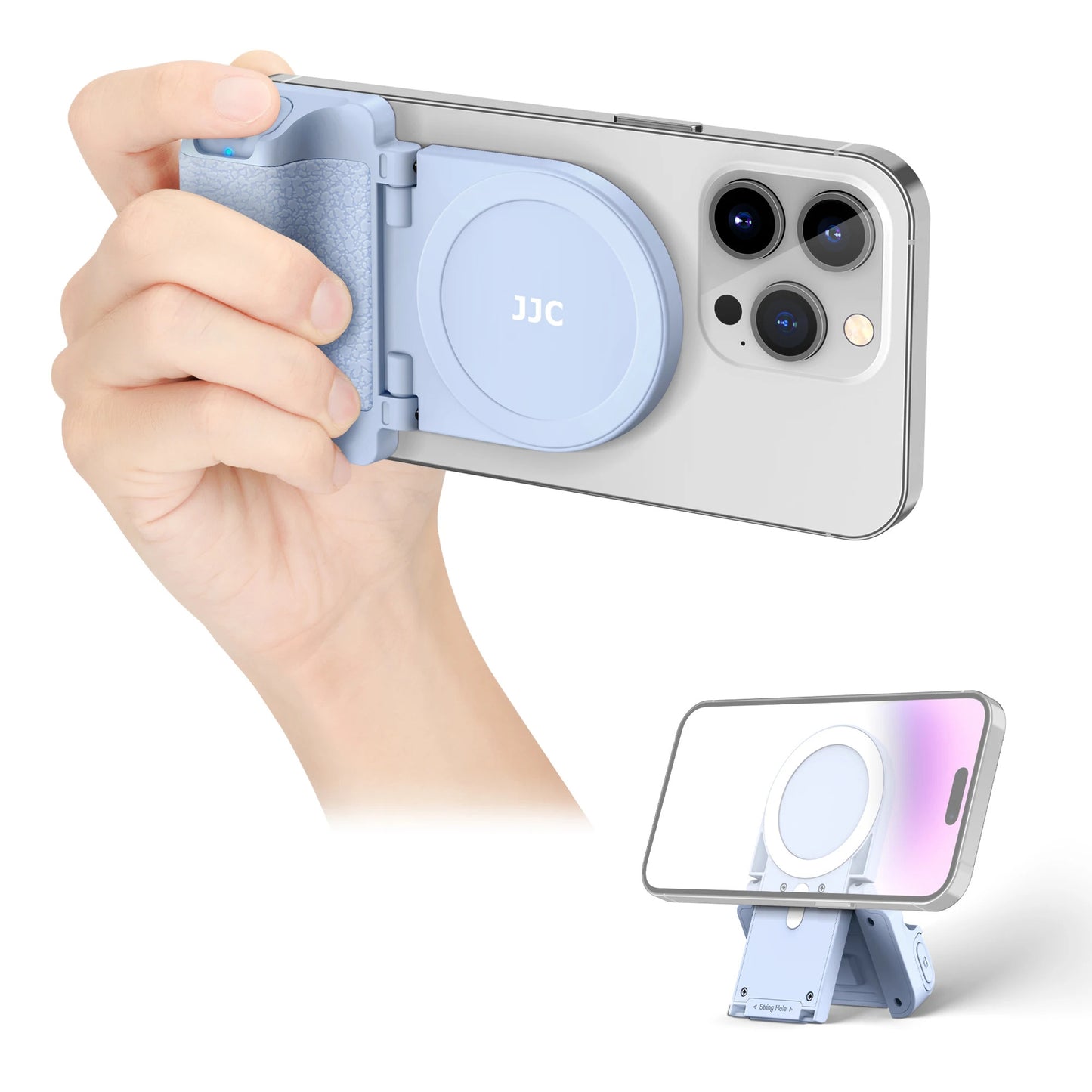 JJC Magnetic Phone Grip Selfie Photo Bracket With Wireless Remote Control 1/4" Screw Phone Mount For iPhone 16 15 14 13 series