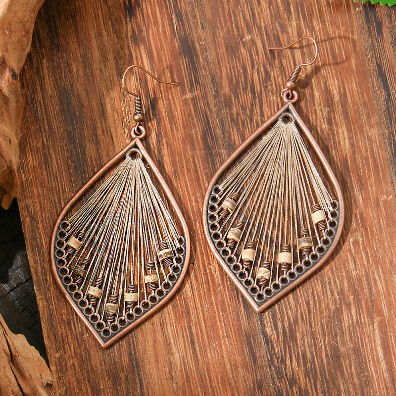 Earrings Bohemian Hair Long Tassel Shell Horn Sunflower Earrings