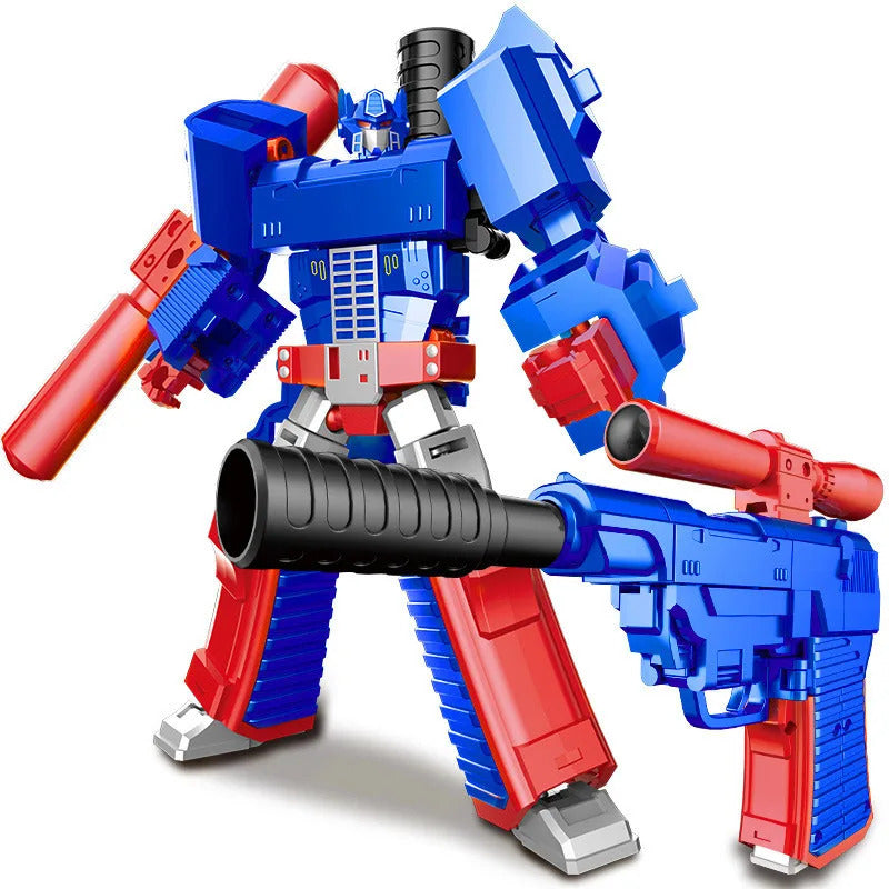 Children Action Figure 2in1 Transforming Robot Gun Toy Transforming Robot Figure Multi Articulated Joints Boys Collection Gifts