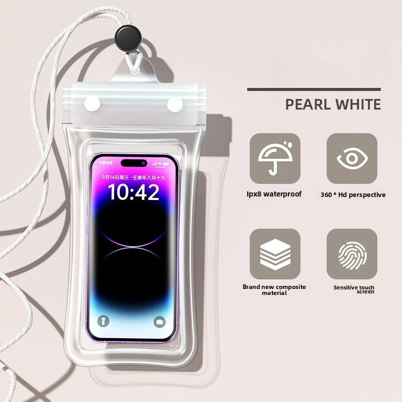 IPX8 30M 3 Fold Touchable Airbag Anti Sinking Waterproof Phone Bag Pouch for Apple IPhone Xiaomi Samsung Swimming Lanyard