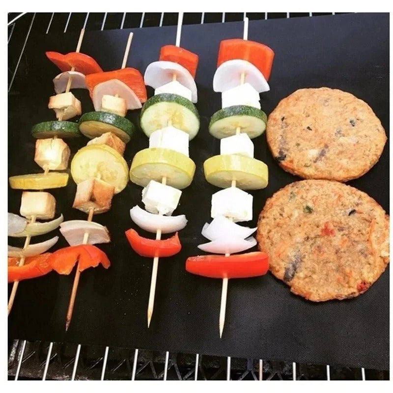 1/5/10pcs Nonstick BBQ Grill Mat 40*33cm Baking Mat BBQ Tools Cooking Grilling Mat Heat Resistance Barbecue Sheet Kitchen Tools