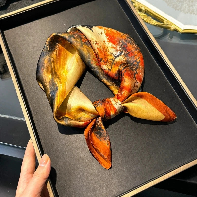 Scarf 100% Silk Bandana Women Square Scarves Wrap Kerchief Mulberry Spring Fashion Luxury High Quality Headband Hijab Shawls