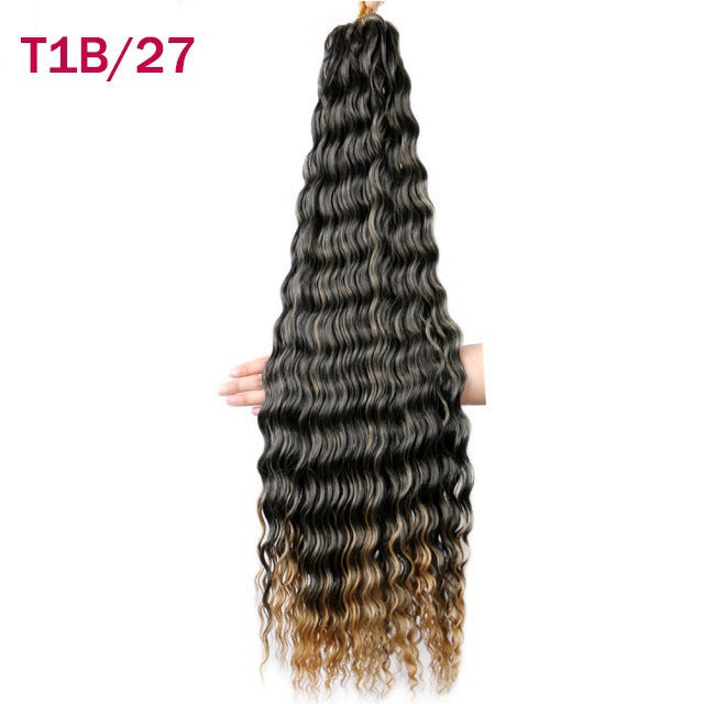 Foreign Trade Wig Crochet Hair Chemical Fiber Hair Bundle Deep Wave Twist Hair Cross-Border Ladies Dreadlocks Woven
