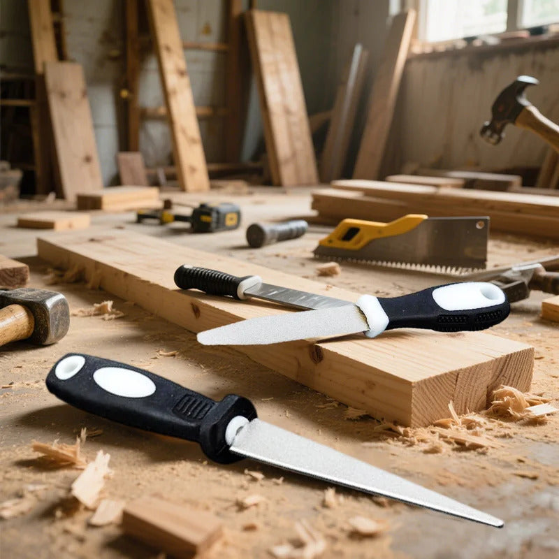 Diamond Sharpening Stone With One Stone And Two Birds Double-sided Flat And Curved Design Easy To Grip Handle Knife SharpenerNew