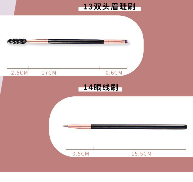 Amazon Hot-Selling Amazon 14-Piece Makeup Brush Set Loose Powder Foundation Brush Soft Bristle Brush Cangzhou In-Stock Wholesale