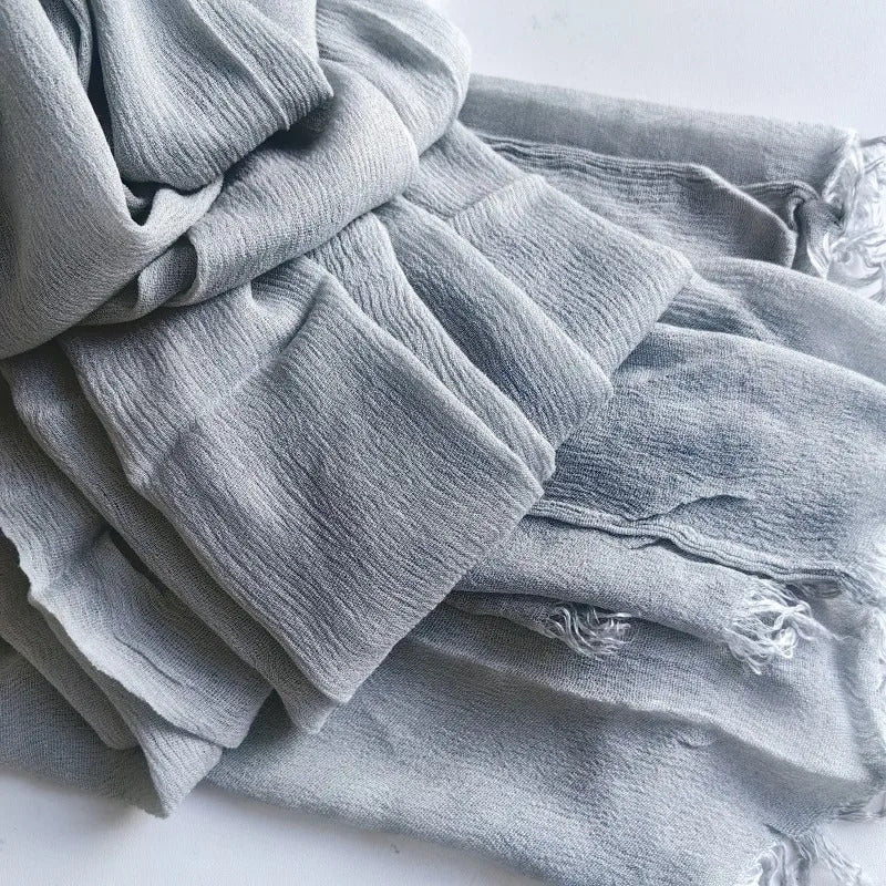 61 Colors Soft Cotton Viscose Scarf Rayon Material Muslim Hijab Mid Eastern Plain Solid Color Headscarf With Tassel