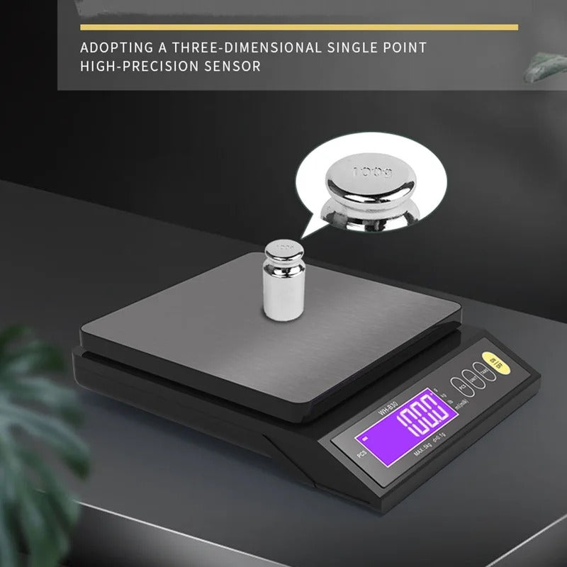 5kg 0.1g Waterproof Kitchen Scales 10kg/1g Stainless Steel Digital Food Weight Tools LED Recharge Cooking Baking Measuring Scale