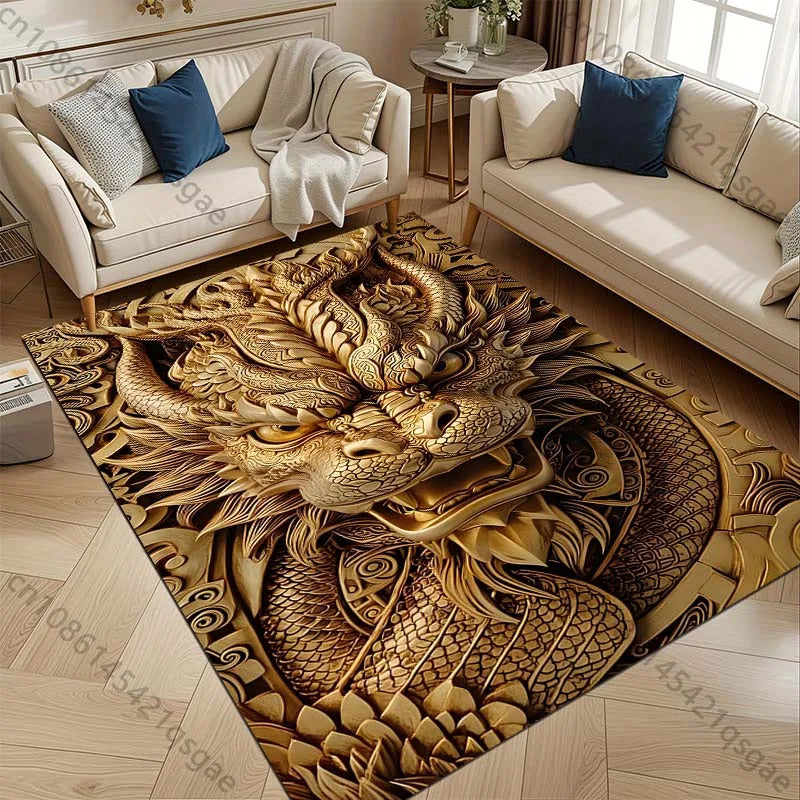 1PC Domineering Oriental Dragon Print Rug Carpets for Bedroom Living Room Sofa Mat Door Mat Dressing Room Rugs for Gifts