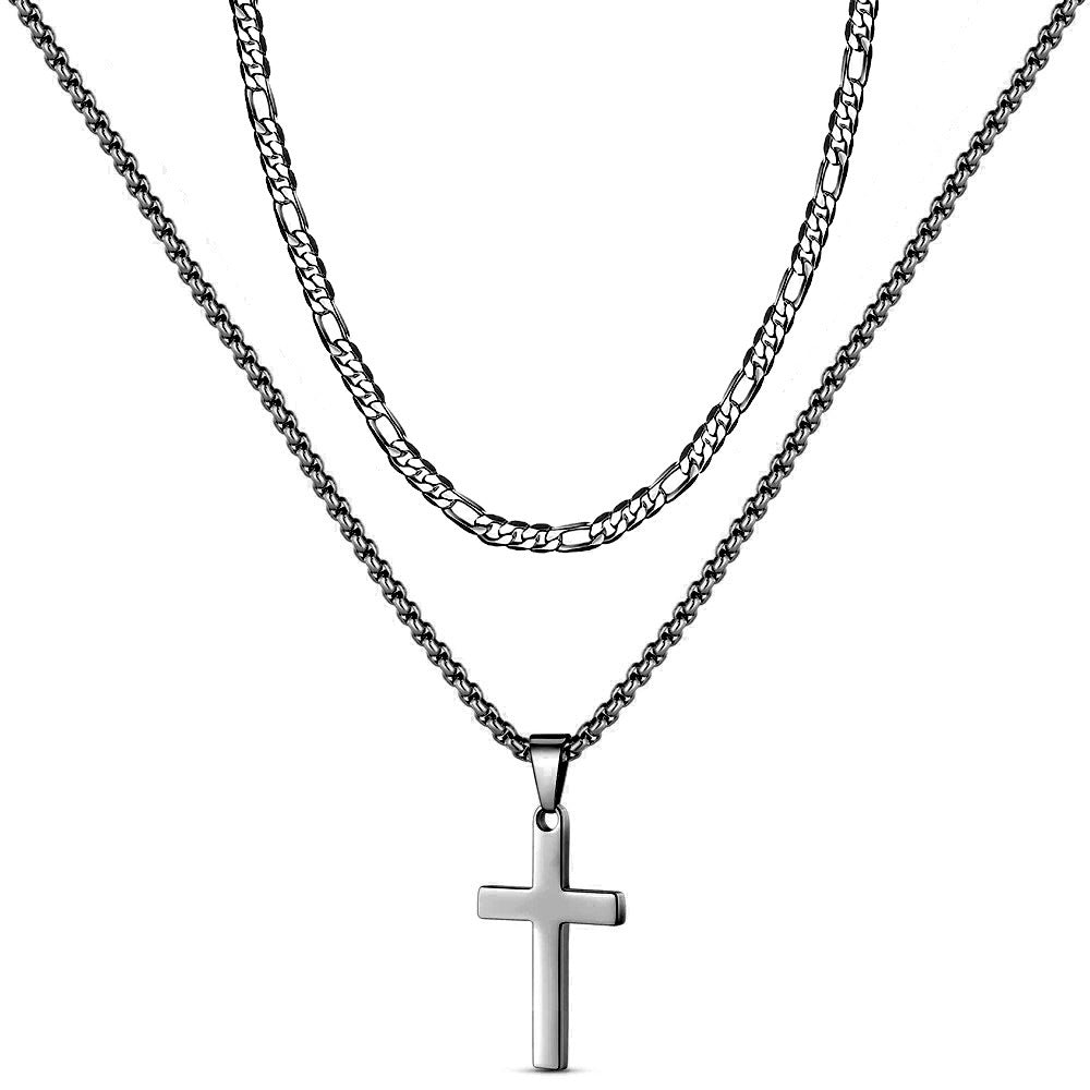 Amazon TK Hot-Selling OT Buckle Square Cross Necklace for Women Copper Plated 14K Gold Paperclip Necklace Yiwu In Stock