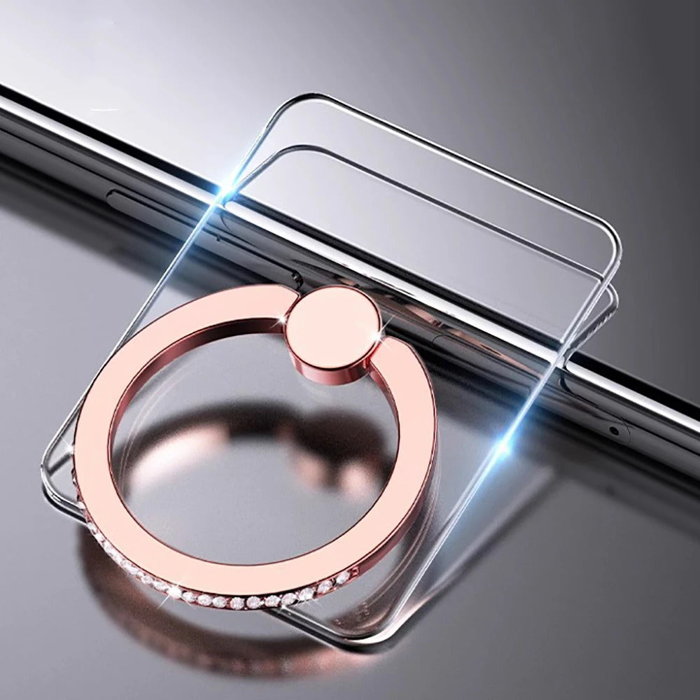 Transparent Cell Phone Ring Holder Stand 360°Degree Rotation Clear Finger Grip Kickstand Compatible iPhone Xiaomi for Phone Case