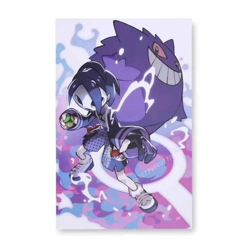 American Version of PokeMon Center Trainers Series Little Youmali, Salina, Chibana Posters, Home Canvas Hanging Paintings