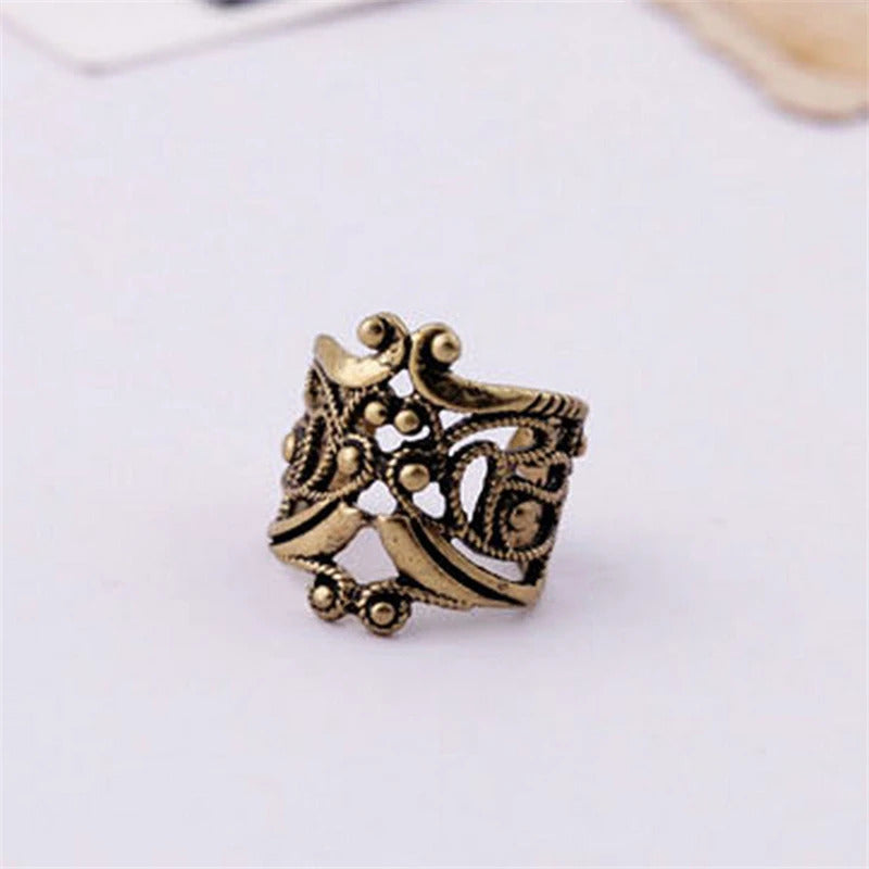 Antique Ear Cuff for Women Punk Small Hollow Flower Charm Retro Clip Earrings Cheap Ear Jewelry Party Gift Wholesale