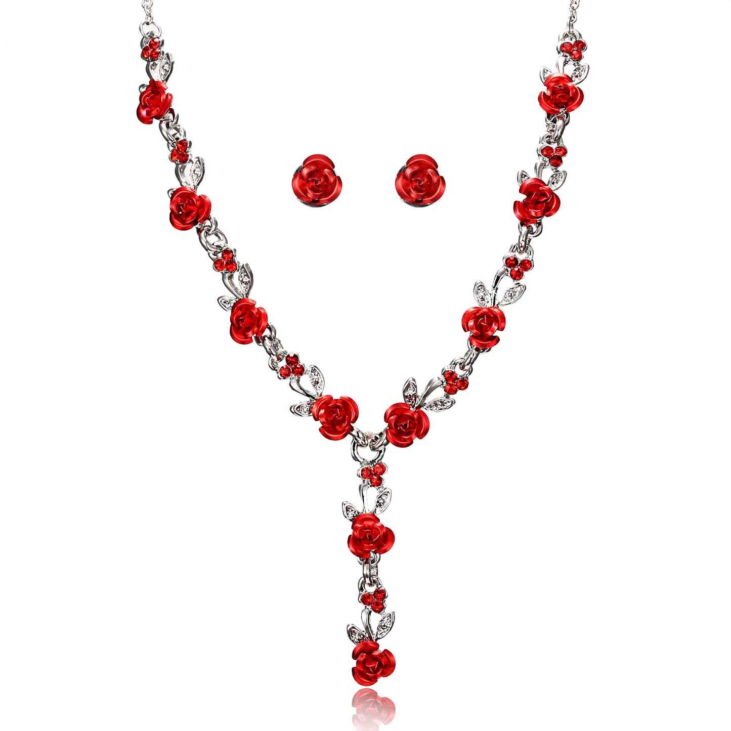 Romantic Adjustable Red Rose Link Chain Bracelet Fashion Valentine Gift for Lover Women's Hand Bracelets Bride Jewelry Accessori