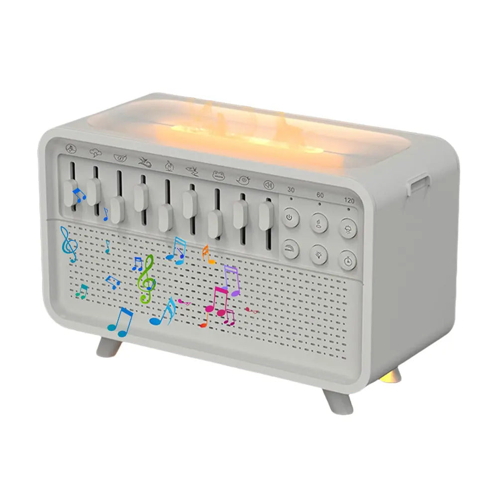 Bluetooth White Noise Machine with Essential Oil Diffuser Humidifier & Night Light 8 Natural Sounds BT Speaker for Sleep Therapy