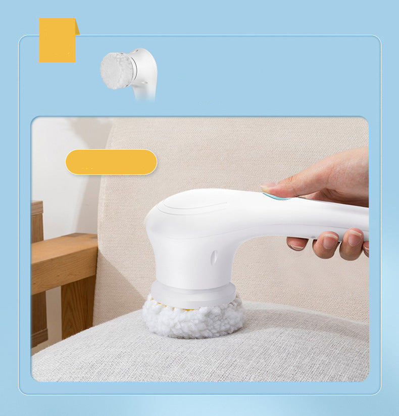 Cleaning Brush Export Electric Cleaning Brush Steel Wool Ball Five Brush Heads Long Handle Handheld Cleaning Kitchen Dishwashing Magic Tool