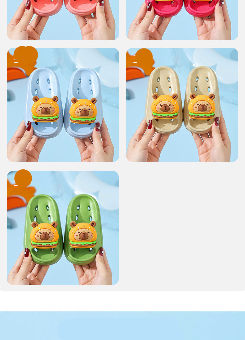 Kapibala Summer Children's Water Drainage Sandals Non-Slip Parent-Child Boys and Girls Bathroom Shower Breathable Kids Sandals