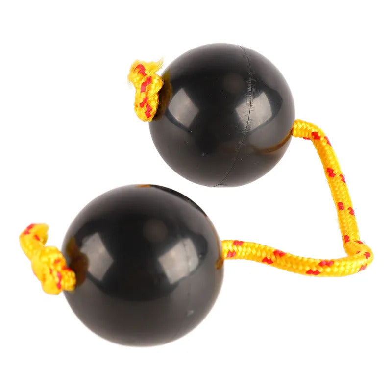 2Pcs African Rhythmic Ball Adjustable Black Comfortable African Shaker Rattle Ball for Entertaining