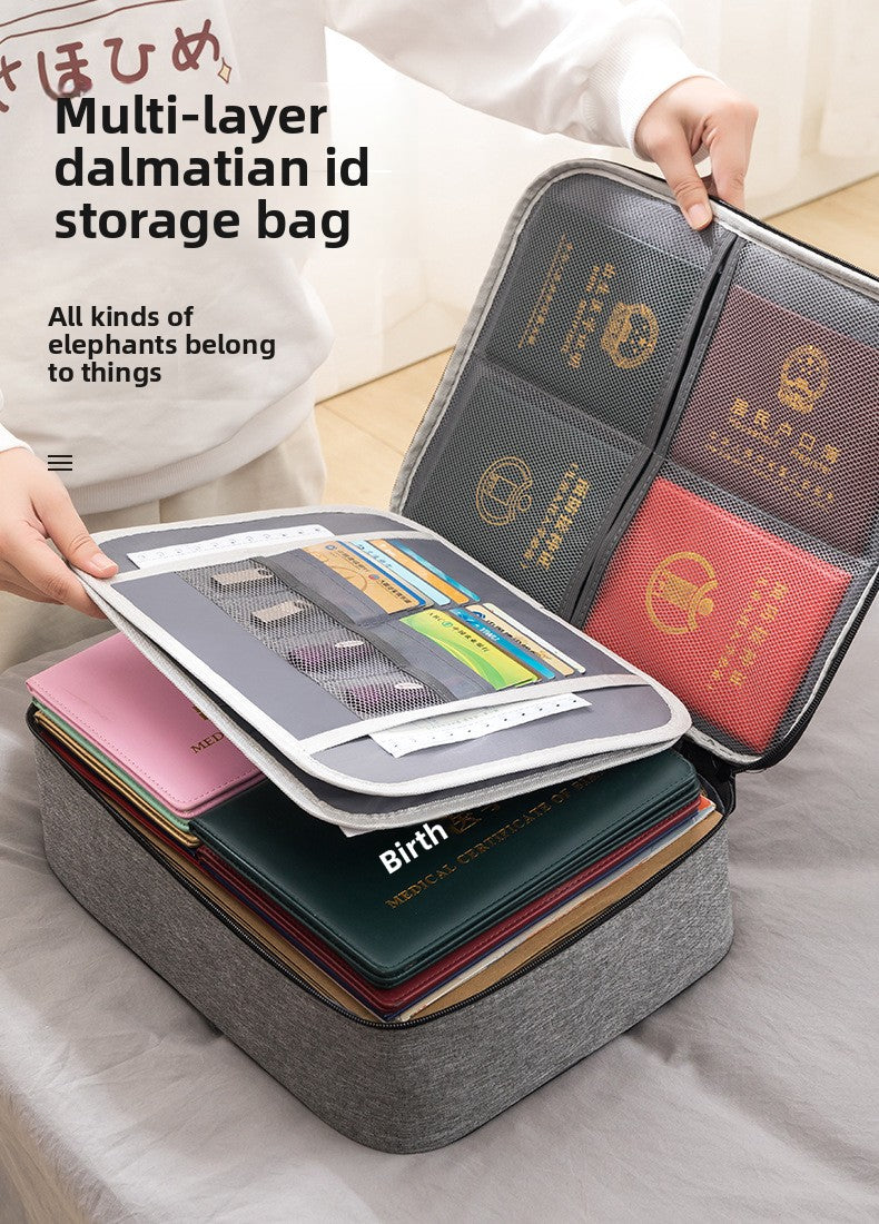 Home Id Storage Bag Large Capacity Household Certificate Passport Card Pack Waterproof Folder File Organizer Storage Bags