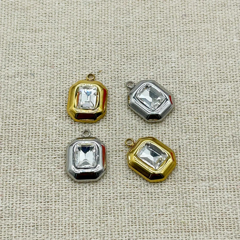 New Arrival! 15x13mm 50pcs Stainless Steel Pendants Glass Oval Charm For Handmade Earring Necklace DIY Parts,Jewelry Findings