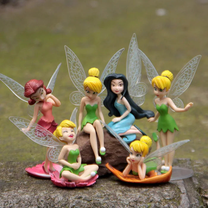 6pcs/set Anime Tinkerbell Fairy Tales Girls Tinker Bell PVC Action Figures Toys