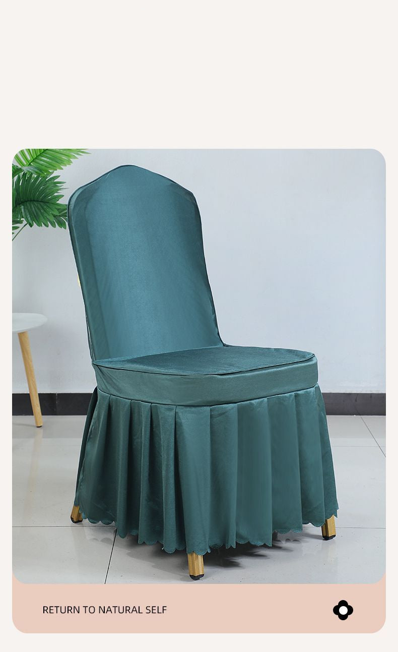 Hotel Restaurant Banquet Chair Cover Dining Chair Seat Stool Bench Wooden Chair Universal Chair Cover with Bowknot