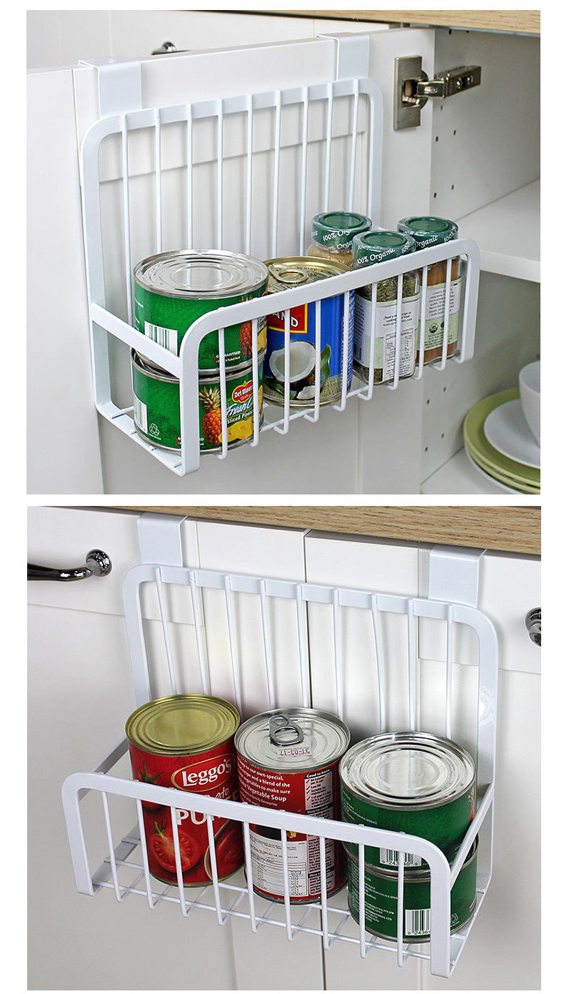 Home Storage Door Rear Hanging Basket Kitchen Condiment Storage Rack Cleaning Cloth Storage Basket Cloth Rack Iron