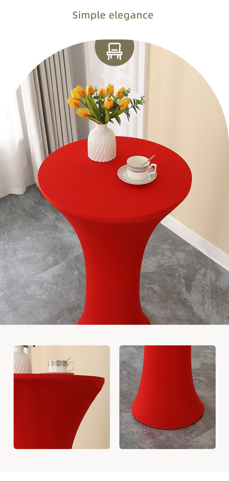 Elastic Cocktail Table Cover Table Skirt Bar Skirt Display Table Hotel Wedding Round Event Cloth High Table Cover