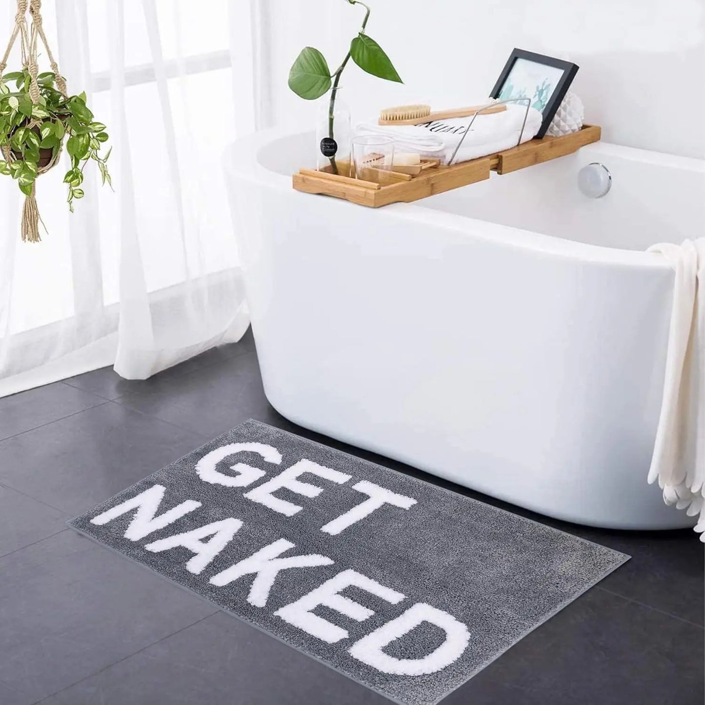 English Get Naked Bath Mat Soft Tufted Bathroom Rugs Bathtub Mat Entrance Doormat Living Room Apartment Home Decor Carpet Hippie
