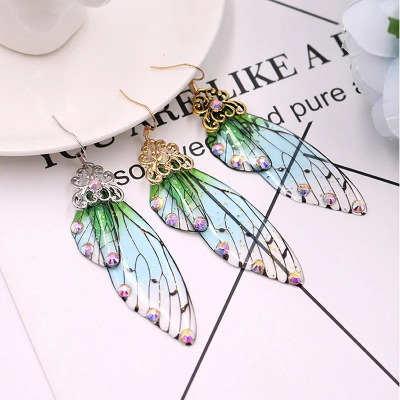 New Demon Slayer Butterfly Wing Earrings Kimetsu no Yaiba Kochou Shinobu Earring Ear Clip Anime Cosplay Props Women Girl Jewelry