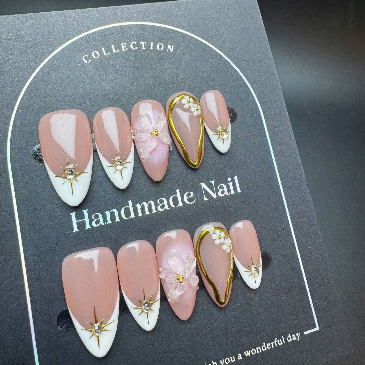 Wearable Nail Tips Nail Stickers Cross-Border European and American Short Style Metallic Cat Eye High-End Autumn Winter