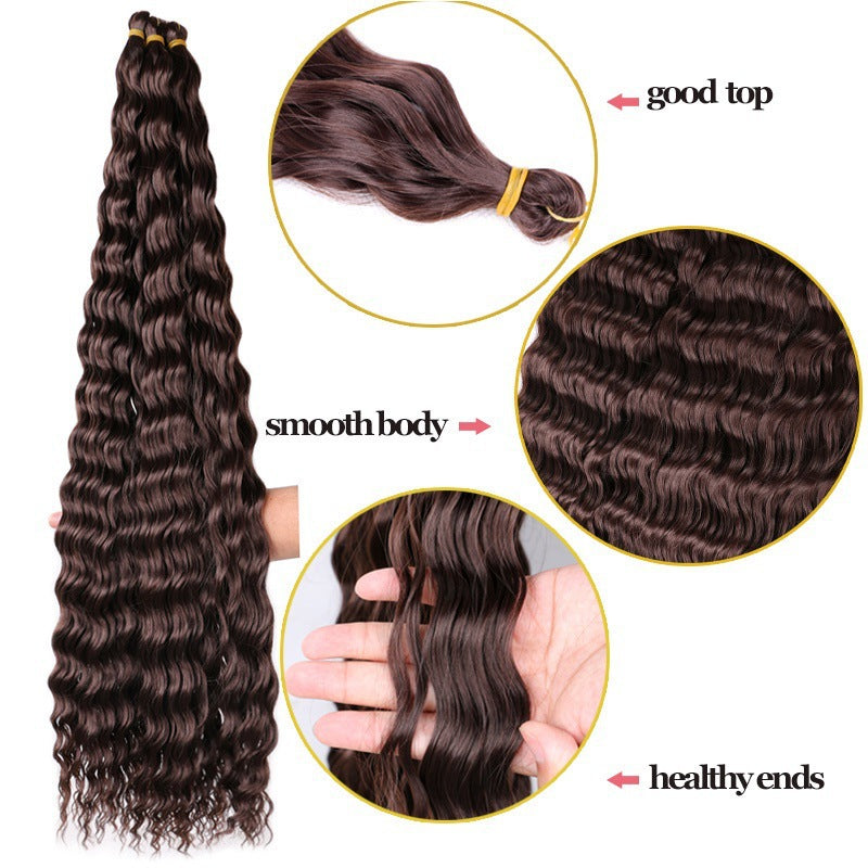 Foreign Trade Wig Crochet Hair Chemical Fiber Hair Bundle Deep Wave Twist Hair Cross-Border Ladies Dreadlocks Woven
