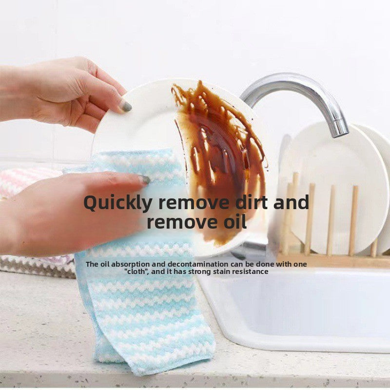 Coral Fleece Dish Towel Home Kitchen Cleaning Cloth Supply Thickened Coral Fleece Kitchen Dish Cloth