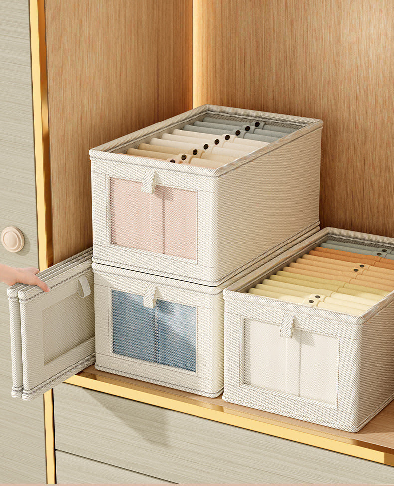 Oxford Cloth Window Bedroom Clothing Storage Box with Lid Household Clothes Dustproof Storage Bin Large Balcony Organizer Box