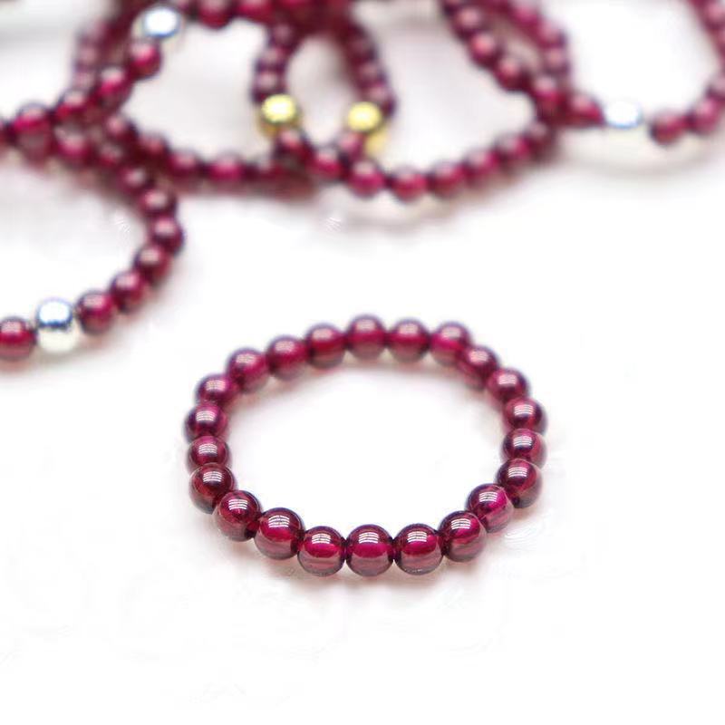 Natural Tourmaline Green Pine Garnet Small Particle Ring Ins Fashion Ring Ring Special Fine Finger Ring Bracelet